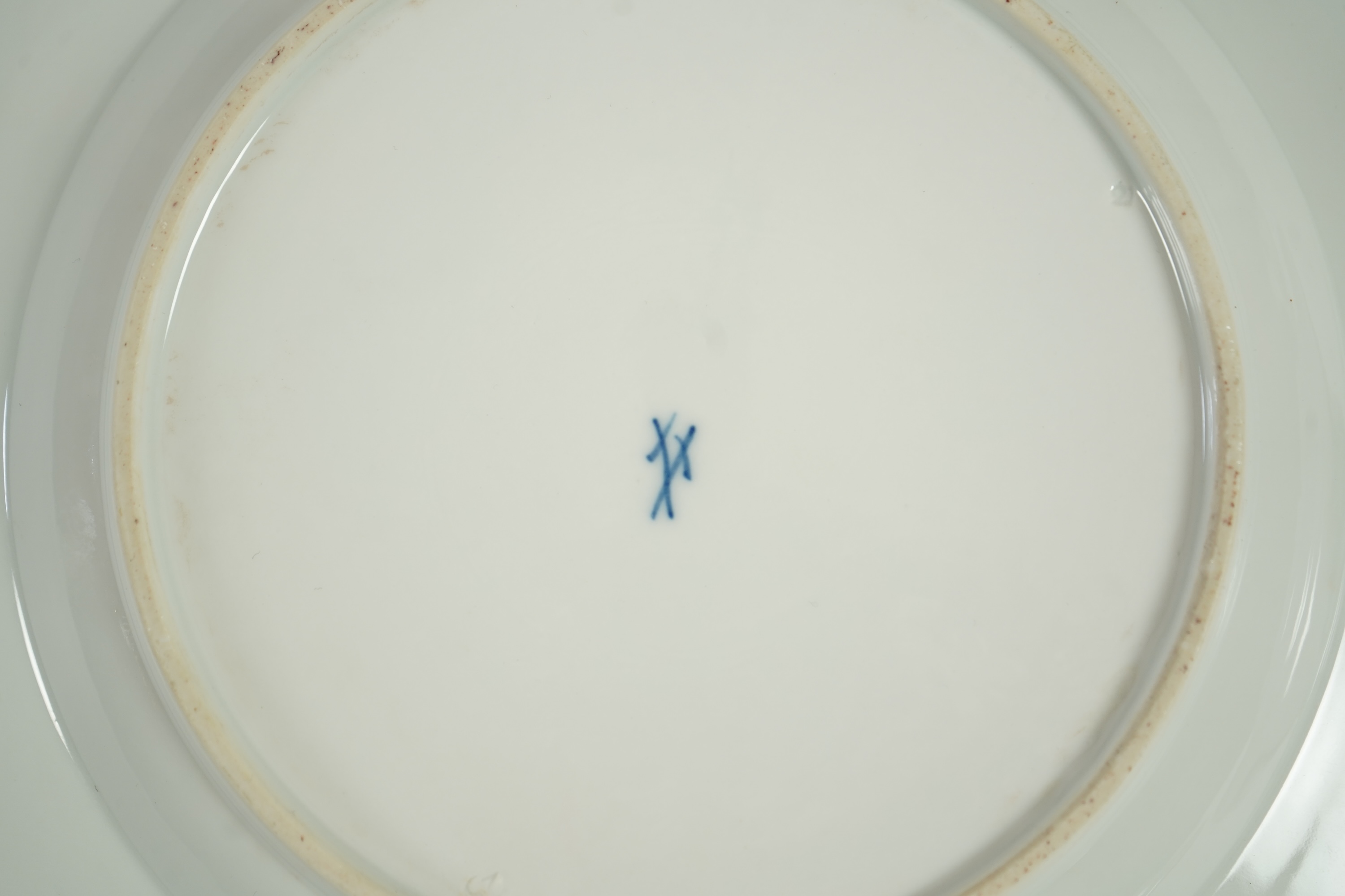 Four Meissen pastoral landscape plates, c.1760
